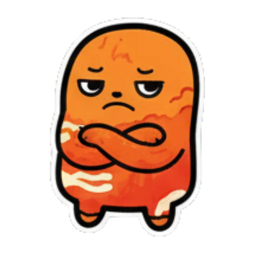 生气叉腰的愤怒模样 Orange Blob Expressive Stickers sticker for expressive chats and social replies.