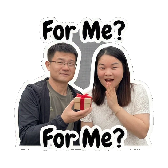 Surprising with a gift box Our Sweet Couple Life sticker for expressive chats and social replies.