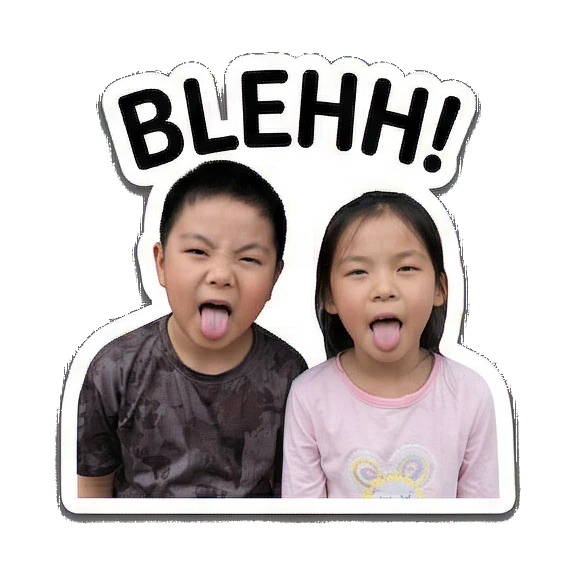 兄妹搞怪吐舌头 Siblings Daily Vibes sticker for expressive chats and social replies.