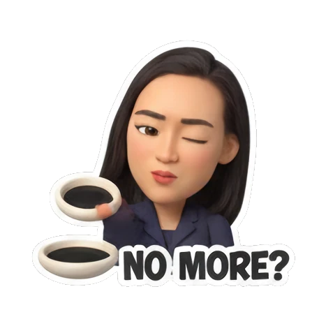 Girl looking at soy sauce with no more expression Sushi Lover Girl sticker for expressive chats and social replies.
