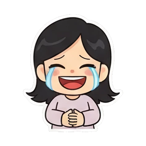 laughing out loud Cheerful Girl Daily Life sticker for expressive chats and social replies.