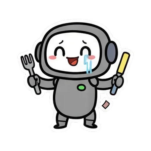举彩球吃月饼 Cute Robot Daily Expressions sticker for expressive chats and social replies.