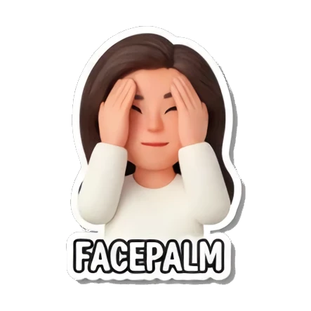 捂脸，无奈 Cute Girl's Daily Moods sticker for expressive chats and social replies.