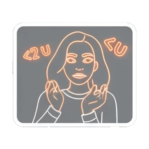 双手摊开表示无语<2U Neon Girl Daily sticker for expressive chats and social replies.