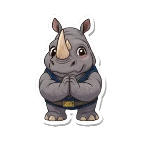 犀牛双手合十祈祷 Chubby Rhino Fun sticker for expressive chats and social replies.