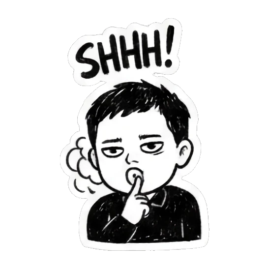 男孩安静SHHH Doodle Guy's Moods sticker for expressive chats and social replies.