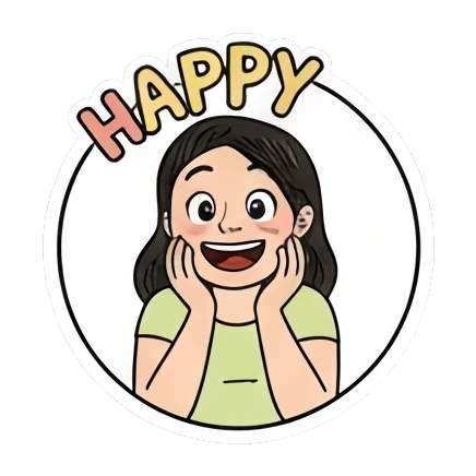 开心快乐女孩 Expressive Girl Daily sticker for expressive chats and social replies.
