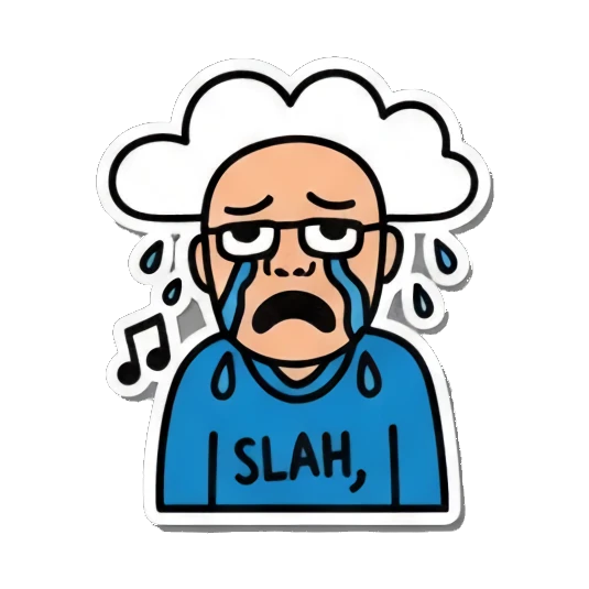 confused with question mark Bald Guy Pop Art Vibes sticker for expressive chats and social replies.