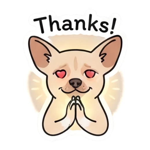 Chihuahua praying with a glowing halo effect Chihuahua Moods sticker for expressive chats and social replies.