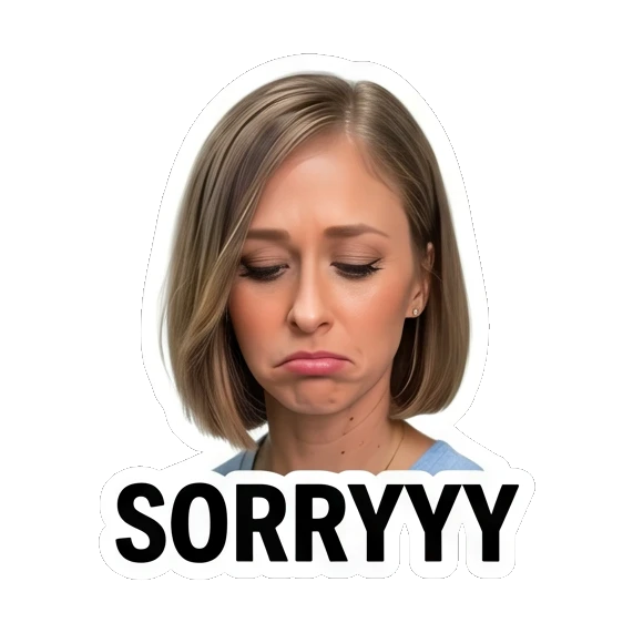 Woman looking sad and apologetic Daily Life Expressions sticker for expressive chats and social replies.