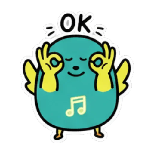 小鸟比划OK手势，表示同意 Cute Bird Emotions sticker for expressive chats and social replies.