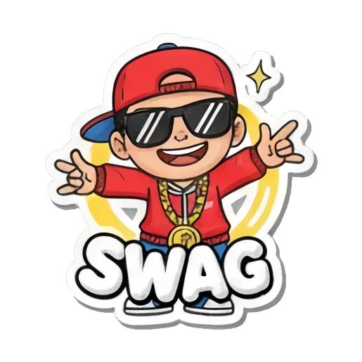 Boy wearing red cap and sunglasses Street Style Hip-Hop Boy sticker for expressive chats and social replies.