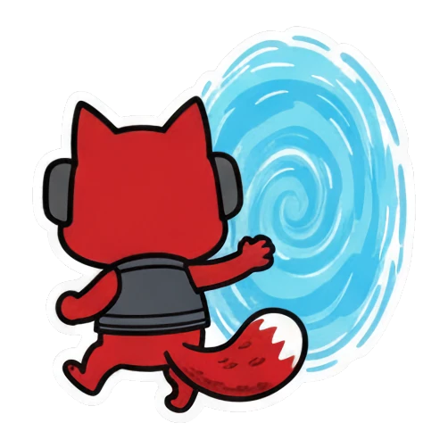 走进传送门 Red Squirrel Rocker sticker for expressive chats and social replies.