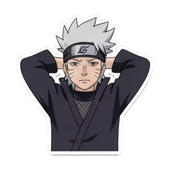 Relaxed ninja stance Ninja World Expressions sticker for expressive chats and social replies.