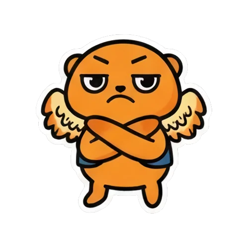 水獭气鼓鼓冒烟 Winged Otter Daily Fun sticker for expressive chats and social replies.
