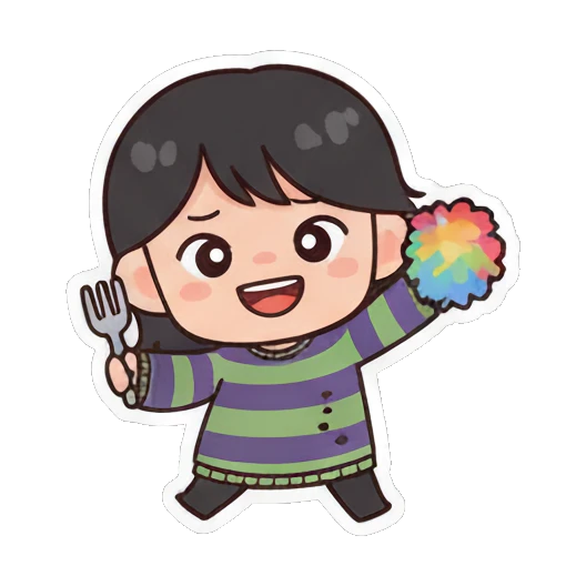 比OK手势 Chibi Girl's Daily Moods sticker for expressive chats and social replies.