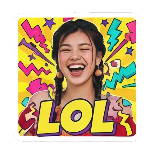 年轻女性表情包 Retro Vibe Girl Express sticker for expressive chats and social replies.