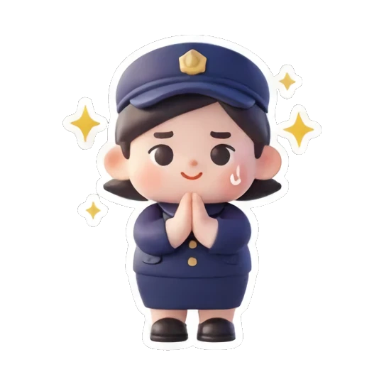 Q版警官哈哈大笑 Chibi Officer's Daily Life sticker for expressive chats and social replies.