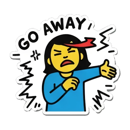 女孩情绪崩溃 Pop Art Girl Expressions sticker for expressive chats and social replies.
