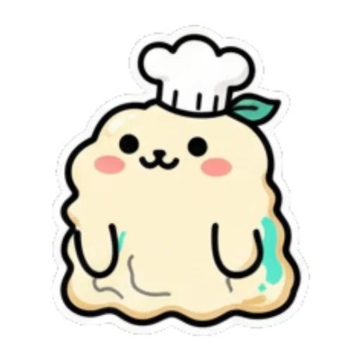Content chef smiling gently. Cute Chef Dumpling sticker for expressive chats and social replies.