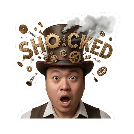 holding question mark Steampunk Gentleman Adventures sticker for expressive chats and social replies.
