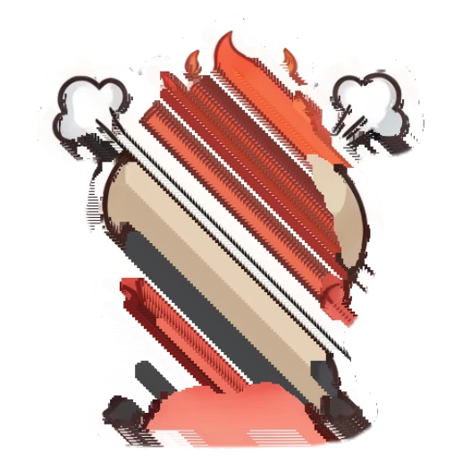 Girl in beret fuming with fire over head Beret Girl Daily Life sticker for expressive chats and social replies.