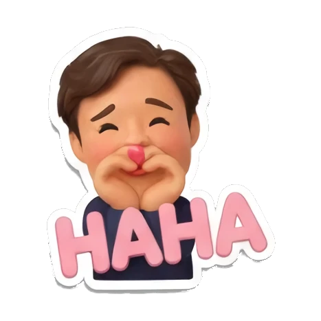男孩开怀大笑 Cheerful Boy 3D Expressions sticker for expressive chats and social replies.