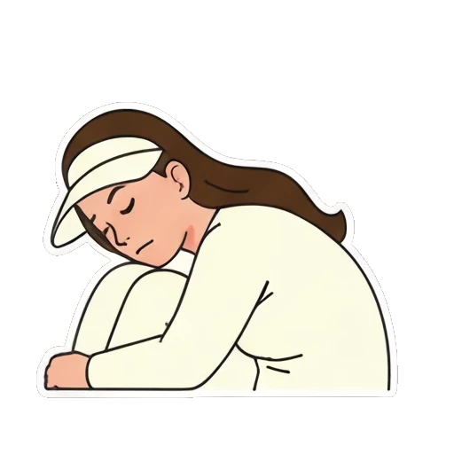 Sad girl with a rain cloud, feeling down Visor Girl Expressions sticker for expressive chats and social replies.