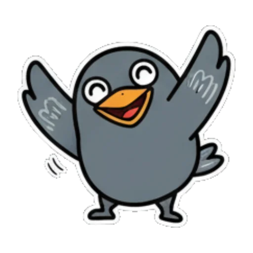 可爱小鸟挥手打招呼 Cute Bird Daily Stickers sticker for expressive chats and social replies.