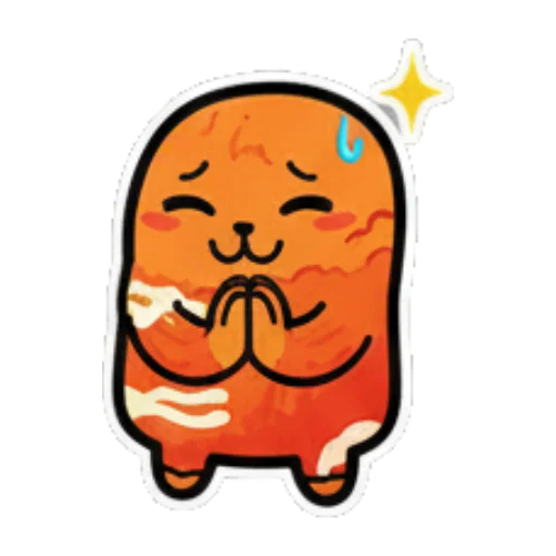 捧腹大笑泪流满面 Orange Blob Expressive Stickers sticker for expressive chats and social replies.