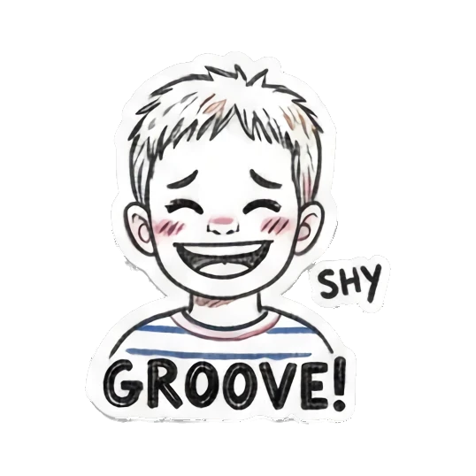 男孩跳舞GROOVE Boy's Doodle Diary sticker for expressive chats and social replies.