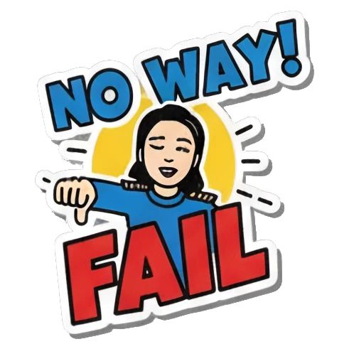 失败Fail Pop Art Girl's Daily Moods sticker for expressive chats and social replies.
