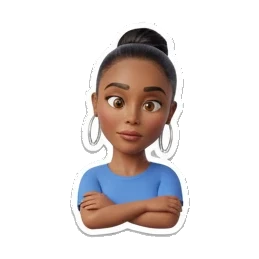 无语平淡的表情 Cheerful 3D Girl Expressions sticker for expressive chats and social replies.