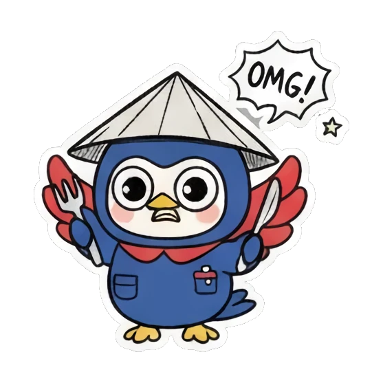 思考的动作 Blue Bird Doodle Adventures sticker for expressive chats and social replies.