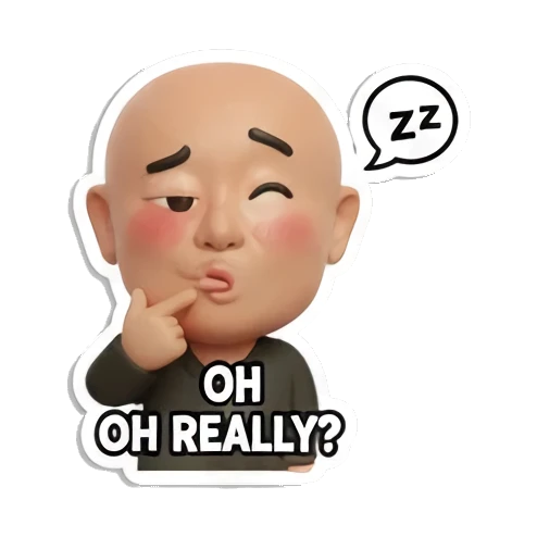兴奋大喊Yeah Baldy Buddy Daily Vibes sticker for expressive chats and social replies.