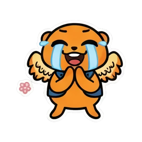 水獭捧腹大笑 Winged Otter Daily Fun sticker for expressive chats and social replies.