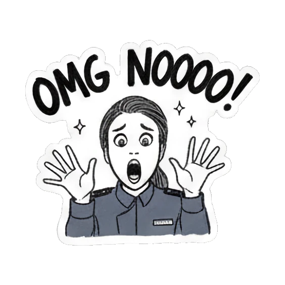 女生惊讶大叫 Quirky Agent's Daily Reactions sticker for expressive chats and social replies.