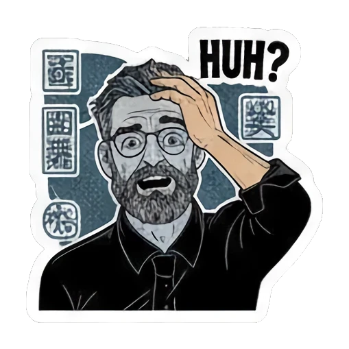 Ukiyo-e style character reactions Ukiyo-e Man's Moods sticker for expressive chats and social replies.
