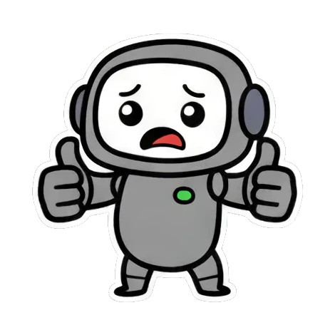 竖大拇指表示不满 Chibi Robot Emoticons sticker for expressive chats and social replies.