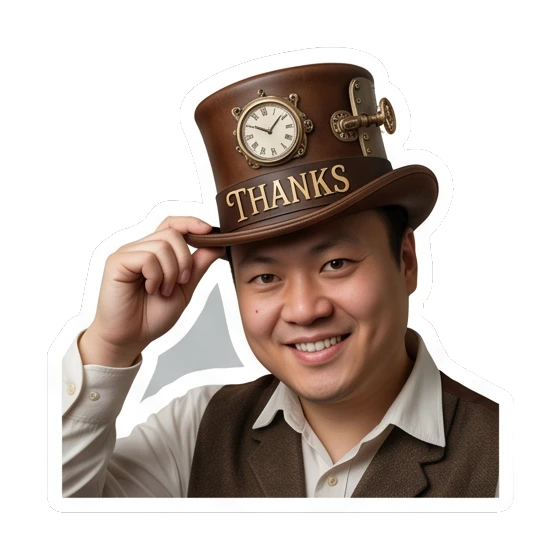 gentleman wearing top hat Steampunk Gentleman Adventures sticker for expressive chats and social replies.