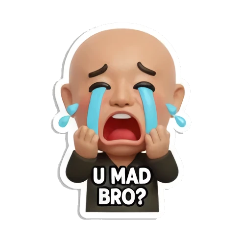 爱心眼表白可爱 Baldy Buddy Daily Vibes sticker for expressive chats and social replies.