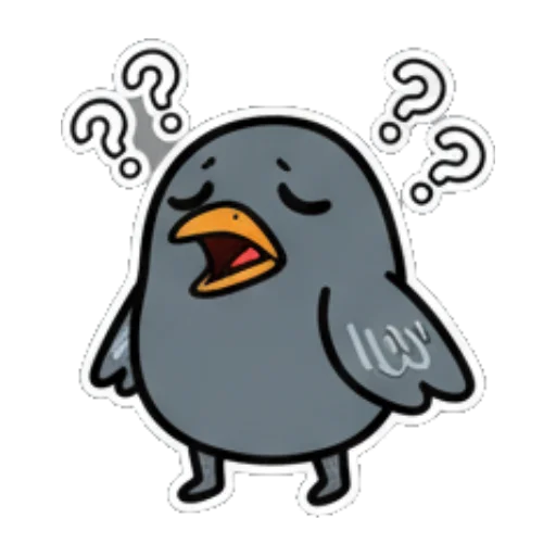 疑惑小鸟头顶问号 Cute Bird Daily Stickers sticker for expressive chats and social replies.