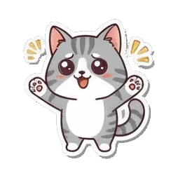 疑问好奇 Chibi Tabby's Moods sticker for expressive chats and social replies.