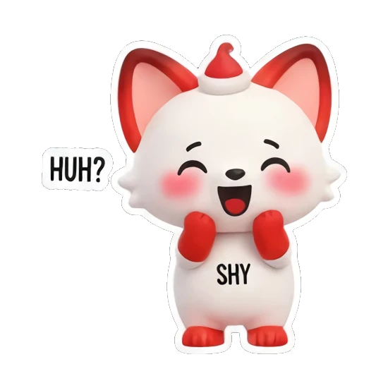 思考出主意的红狐狸 Red Fox Moods sticker for expressive chats and social replies.
