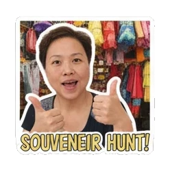 Shopping for souvenirs Travel Adventures sticker for expressive chats and social replies.