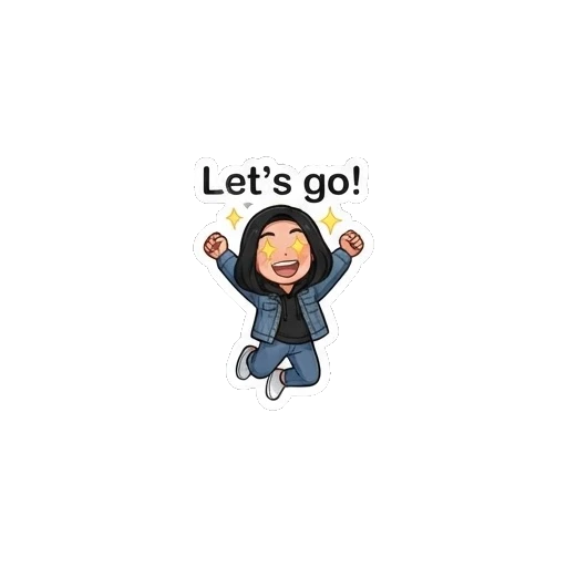 Excited girl jumping with joy Cool Girl Daily Vibes sticker for expressive chats and social replies.