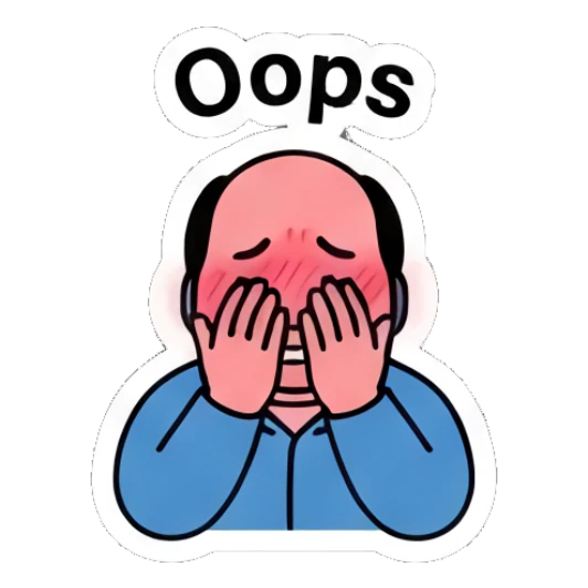 Embarrassed man covering his face with his hands and text Oops Office Guy Daily Vibes sticker for expressive chats and social replies.