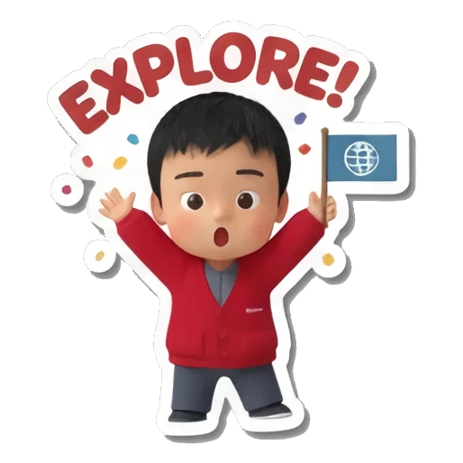 boy waving flag Little Traveler Explorer sticker for expressive chats and social replies.