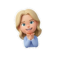 疑惑思考的女孩 Blonde Girl Daily Vibes sticker for expressive chats and social replies.
