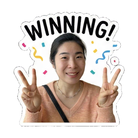 Victory sign pose Joyful Lunar New Year Moments sticker for expressive chats and social replies.